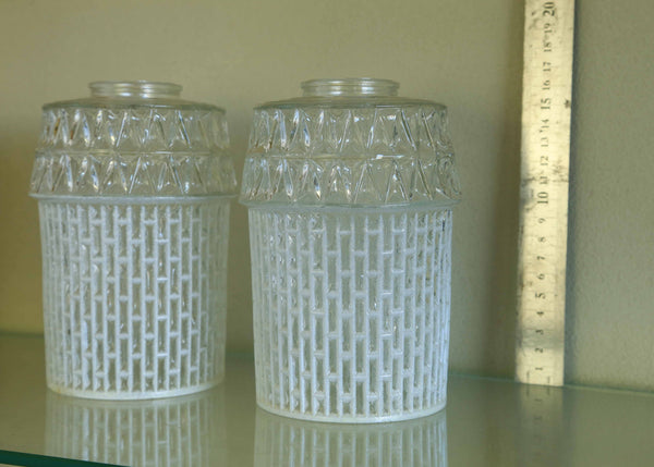 #24 Diamond cut cylindrical glass shades
