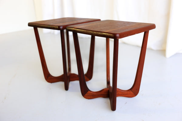 A Pair of Solid Wood Mid-Century Side Tables