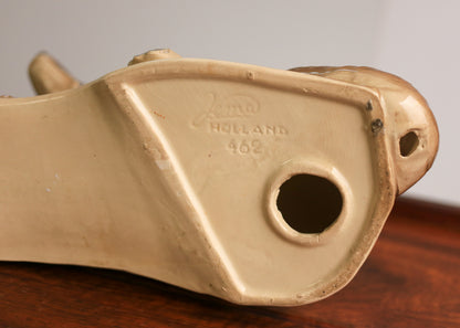 Ceramic 'Jema' Alsatian with a Clock