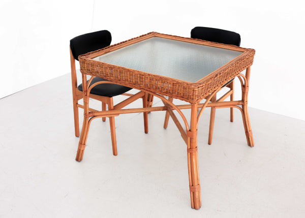 Square Cane Dining Table