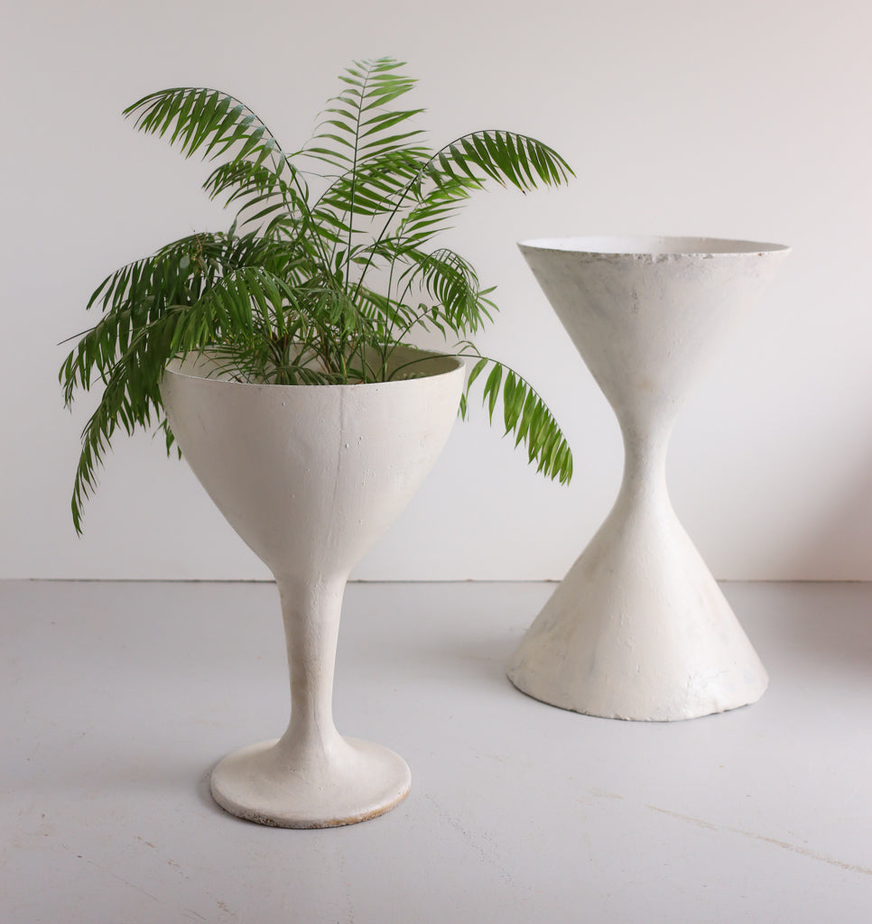Large Retro Cement Plant Pots