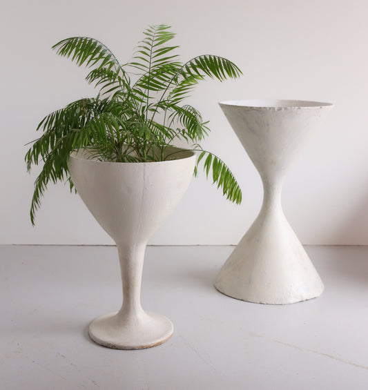 Large Retro Cement Plant Pots