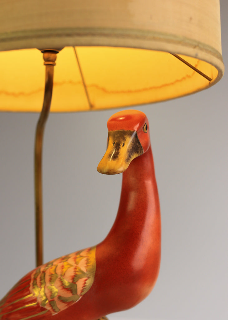 Vintage Italian Porcelain Duck Table Lamp