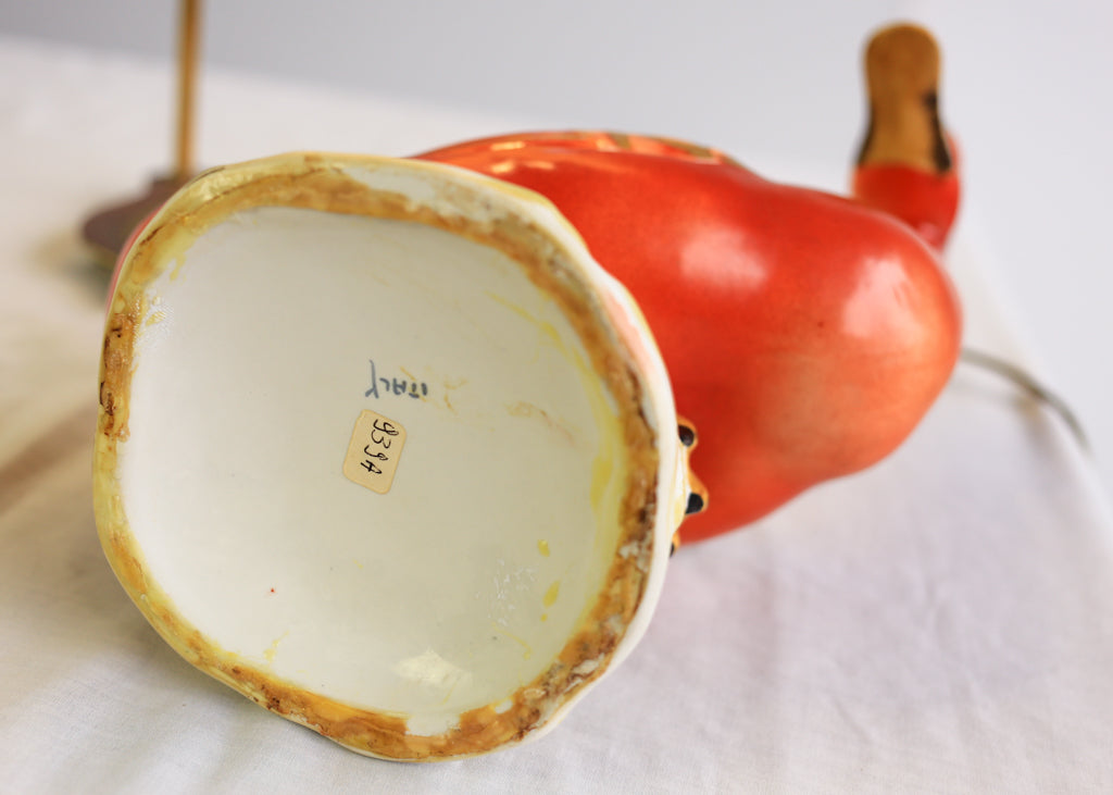 Vintage Italian Porcelain Duck Table Lamp