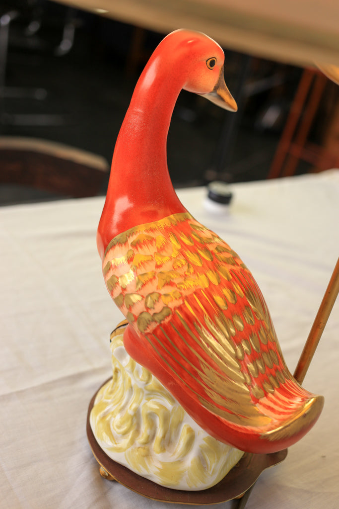 Vintage Italian Porcelain Duck Table Lamp