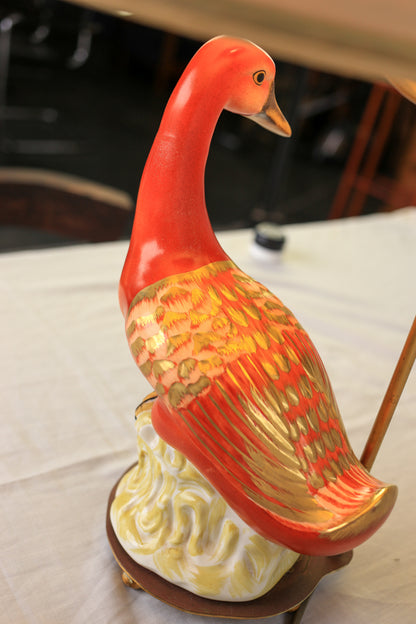 Vintage Italian Porcelain Duck Table Lamp