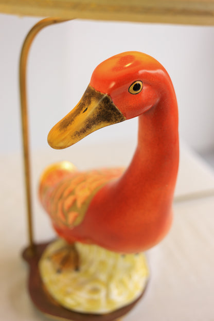 Vintage Italian Porcelain Duck Table Lamp