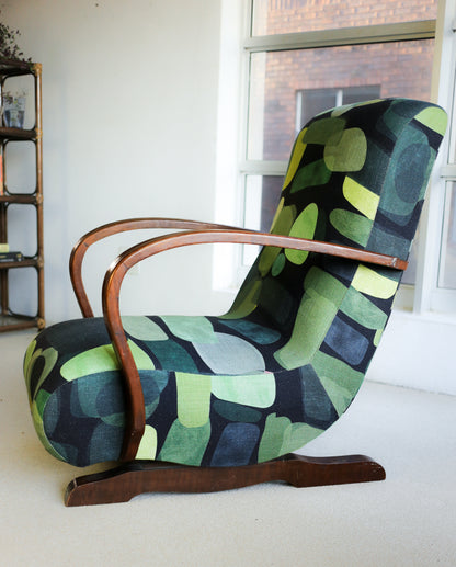 Art Deco banana Rocking Chair