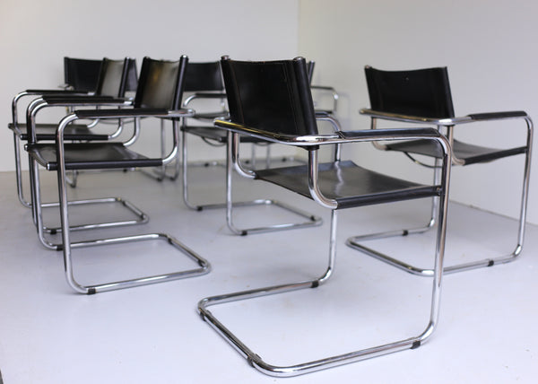 Eight Bauhaus Thonet Dining Chairs by Mart Stam and Marcel Breuer