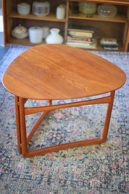 1950's Danish Triangular Folding Table by Peter Hvidt & Orla Mølgaard-Nielsen