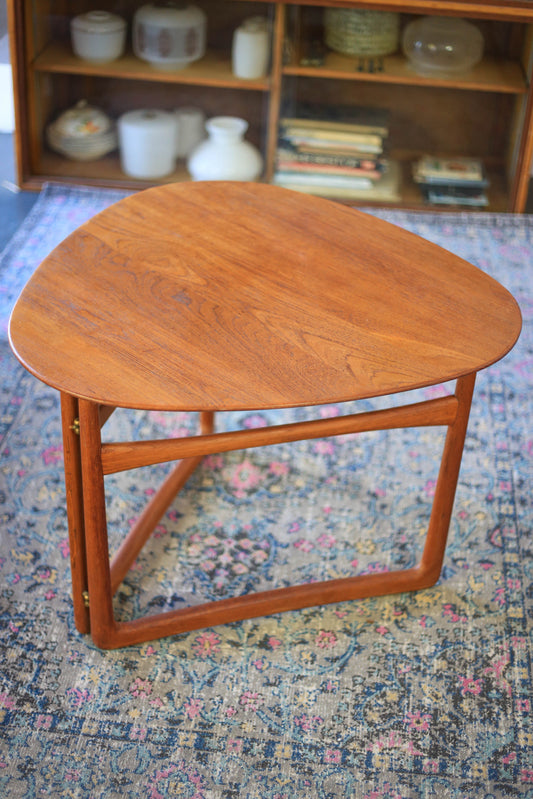 1950's Danish Triangular Folding Table by Peter Hvidt & Orla Mølgaard-Nielsen