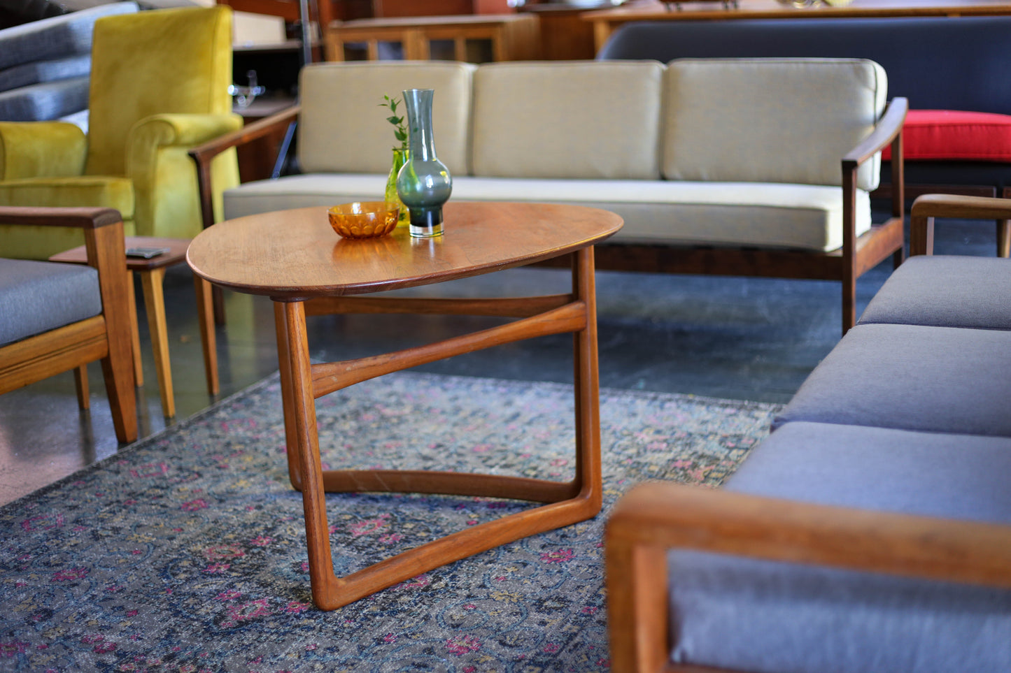 1950's Danish Triangular Folding Table by Peter Hvidt & Orla Mølgaard-Nielsen