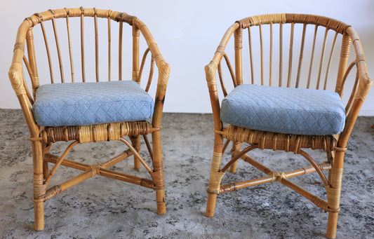 Two Cane Armchairs for Toddlers - priced as a pair