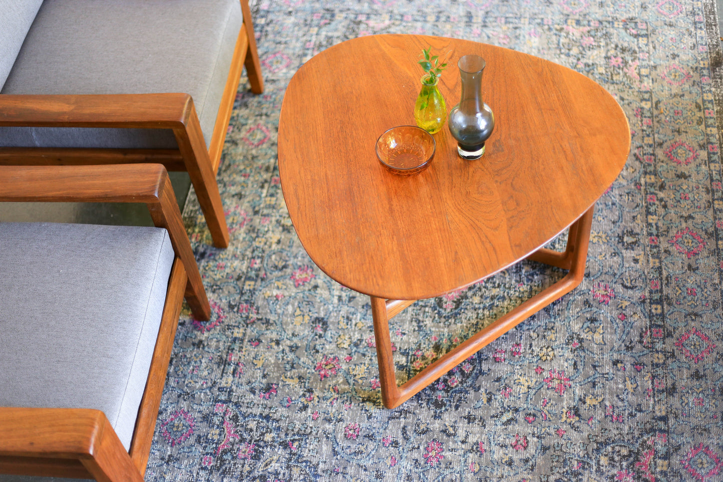 1950's Danish Triangular Folding Table by Peter Hvidt & Orla Mølgaard-Nielsen