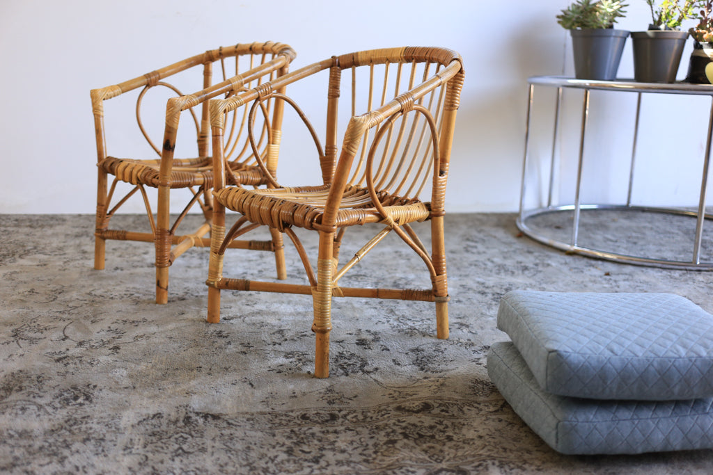 Two Cane Armchairs for Toddlers - priced as a pair