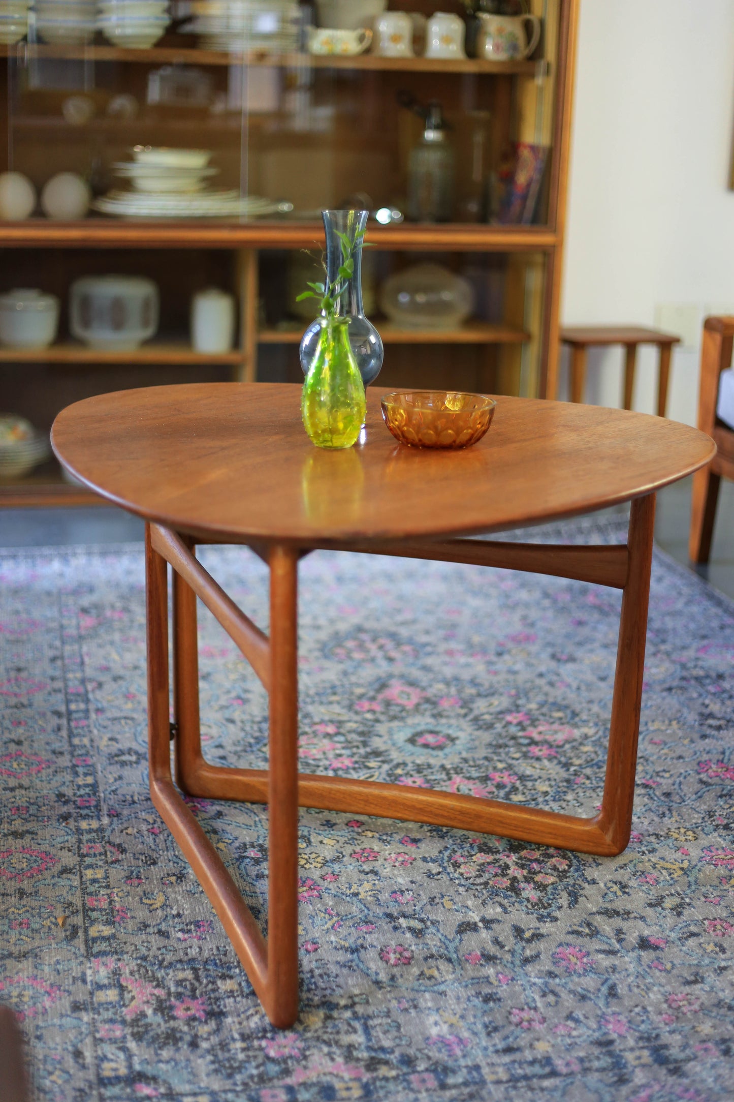 1950's Danish Triangular Folding Table by Peter Hvidt & Orla Mølgaard-Nielsen