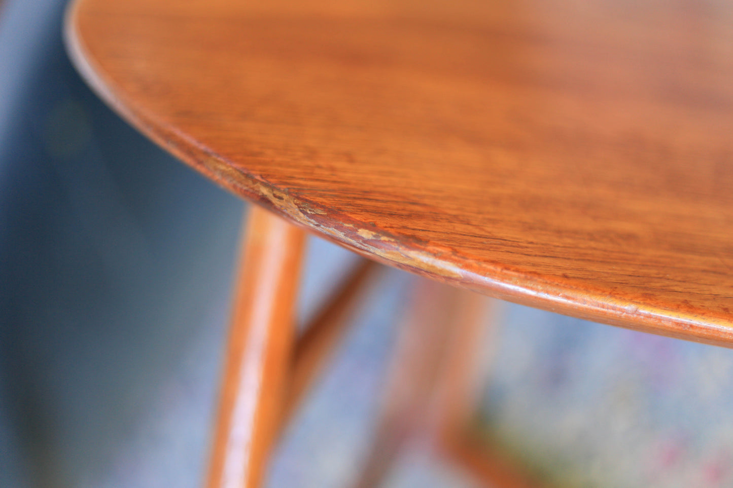 1950's Danish Triangular Folding Table by Peter Hvidt & Orla Mølgaard-Nielsen