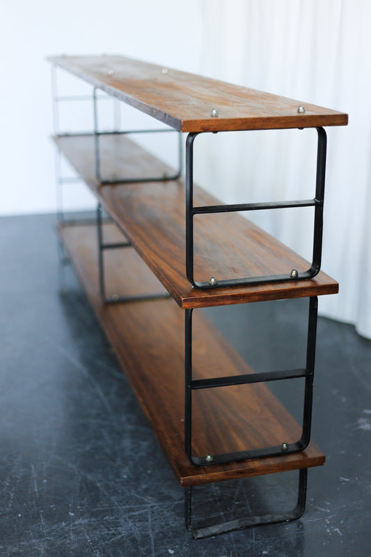 1960's Kiaat and Steel Shelf by DS Vorster