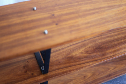 1960's Kiaat and Steel Shelf by DS Vorster