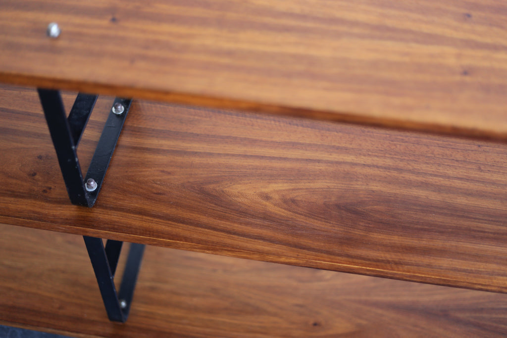 1960's Kiaat and Steel Shelf by DS Vorster