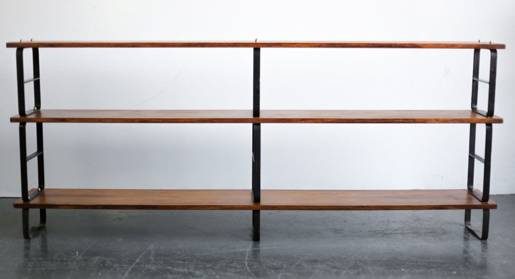 1960's Kiaat and Steel Shelf by DS Vorster