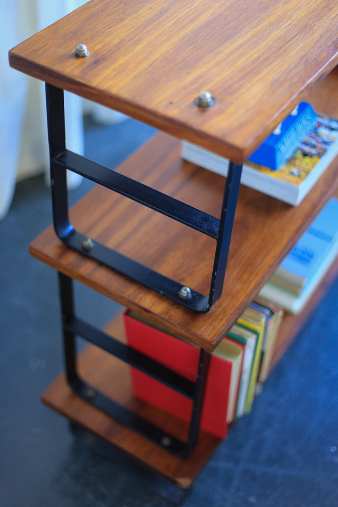 1960's Kiaat and Steel Shelf by DS Vorster