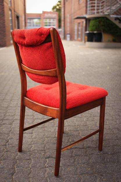 Four 1960's Dining Chairs with Plush Upholstery