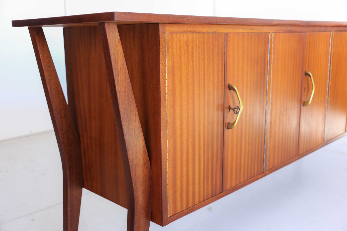 Three Piece Sapele Mahogany Corner Desk
