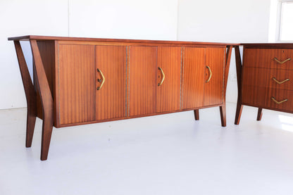Three Piece Sapele Mahogany Corner Desk