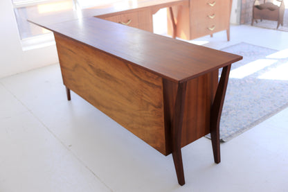 Three Piece Sapele Mahogany Corner Desk