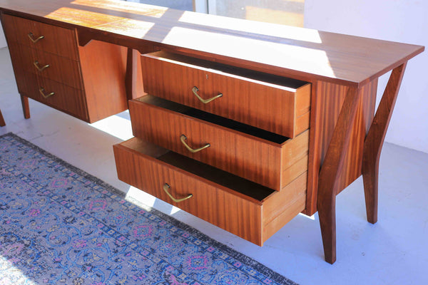 Three Piece Sapele Mahogany Corner Desk