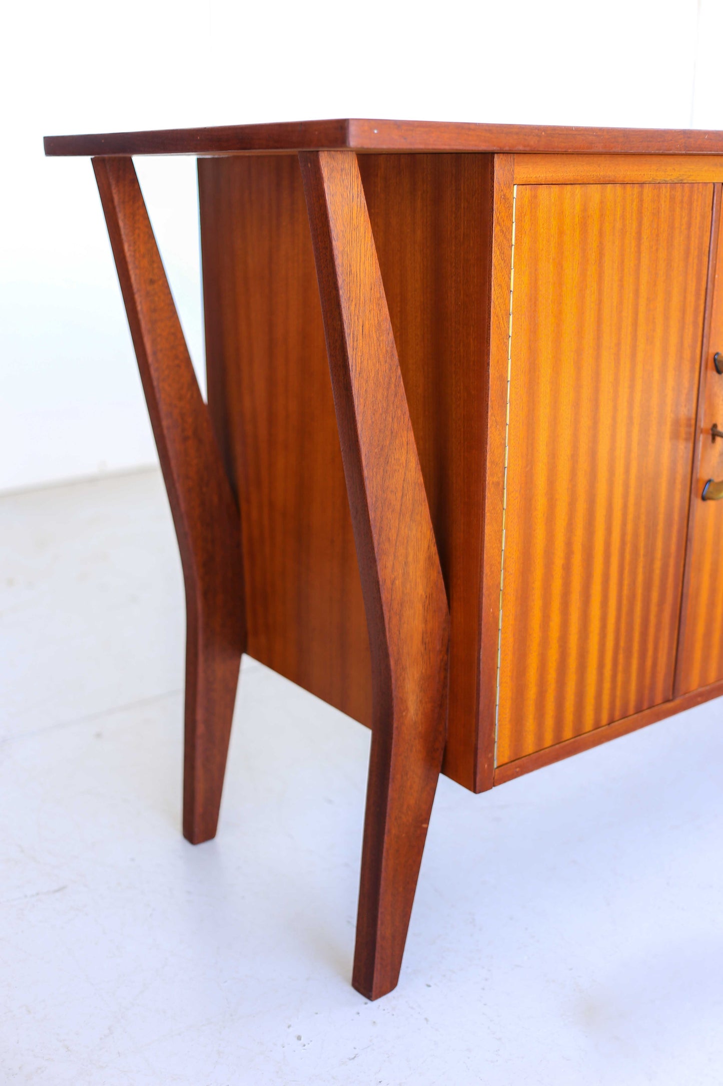 Three Piece Sapele Mahogany Corner Desk