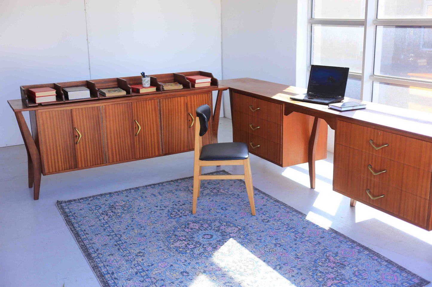 Three Piece Sapele Mahogany Corner Desk