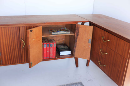 Three Piece Sapele Mahogany Corner Desk