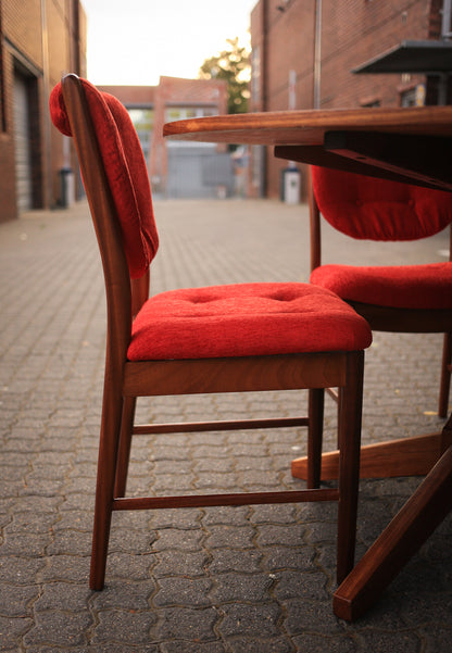 Four 1960's Dining Chairs with Plush Upholstery