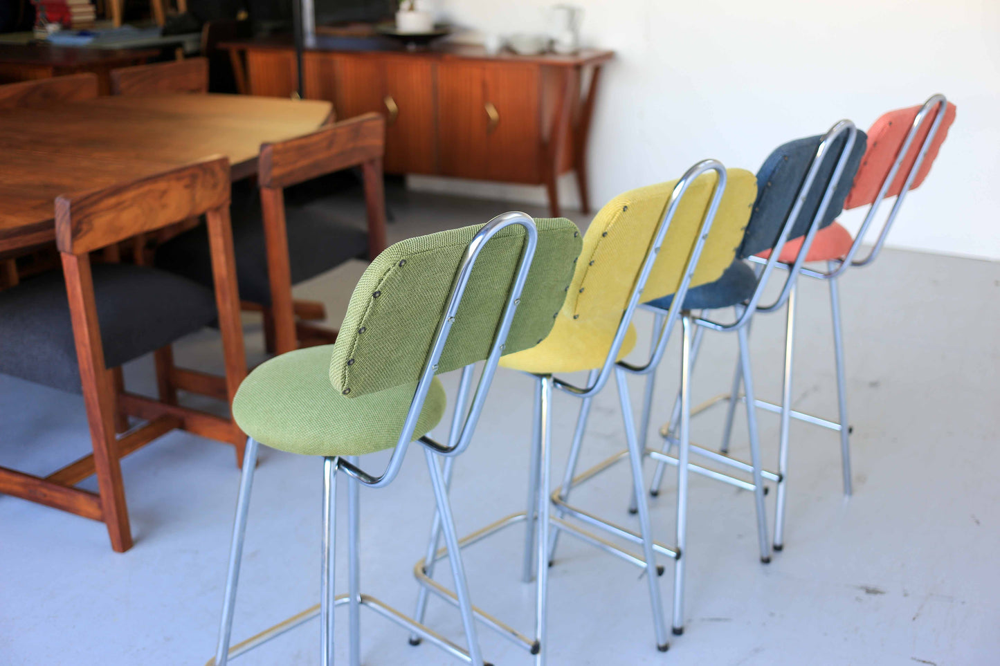 Four Retro Bar Stools