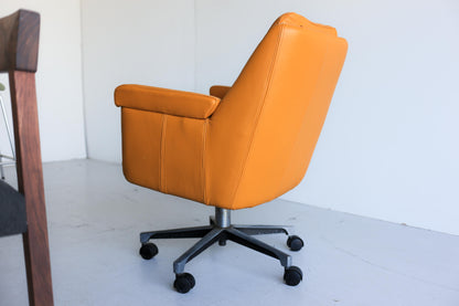 Retro Office Chair in Yellow Leather