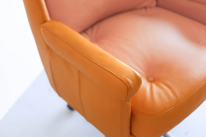 Retro Office Chair in Yellow Leather