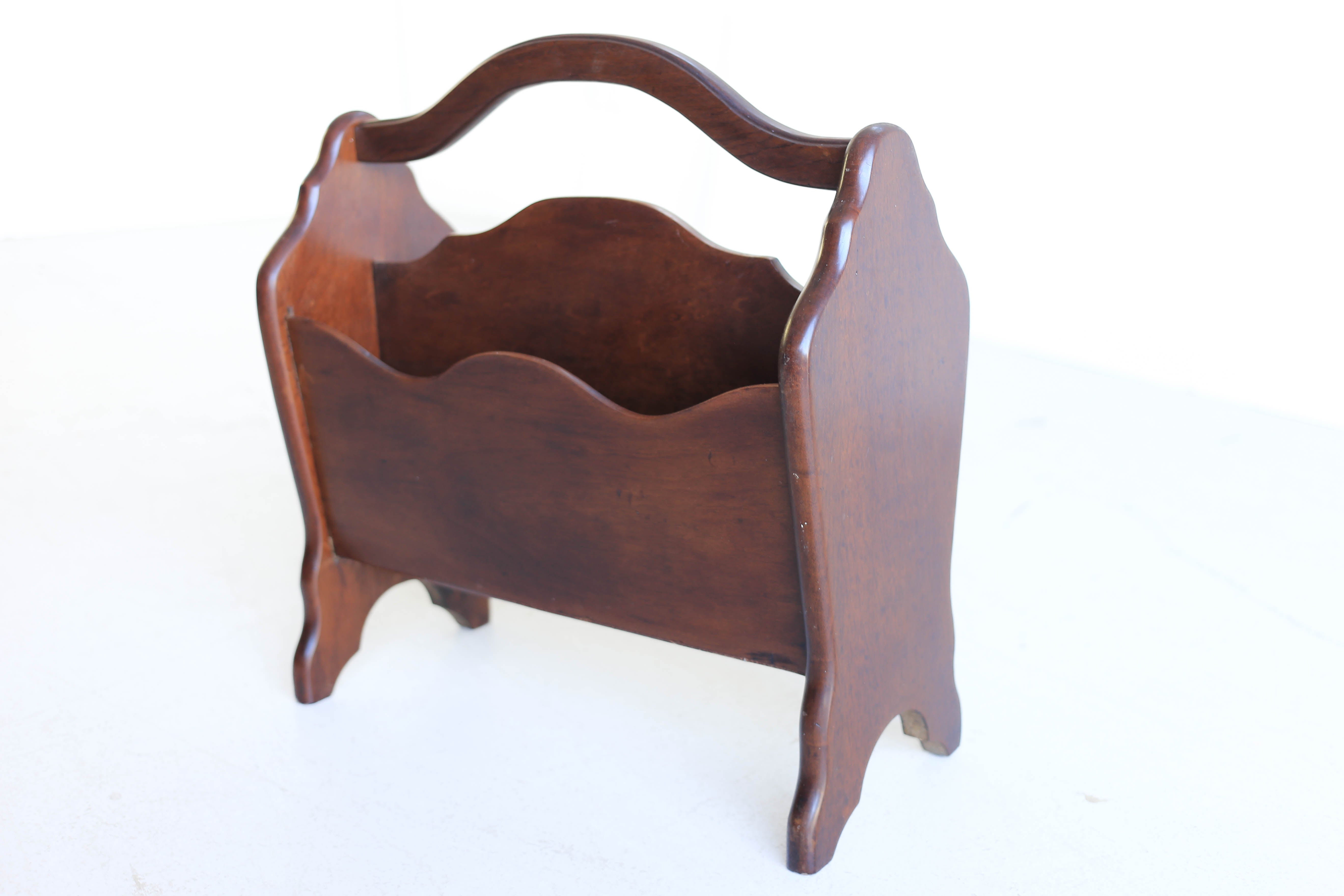 Vintage Solid Wood Magazine Rack – Huisraad Modern
