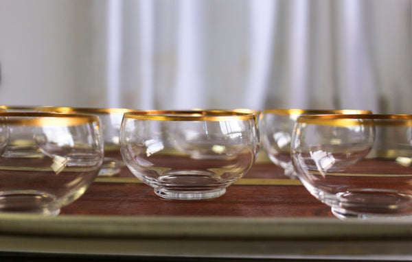 Gold Rim Antique Glass Bowls