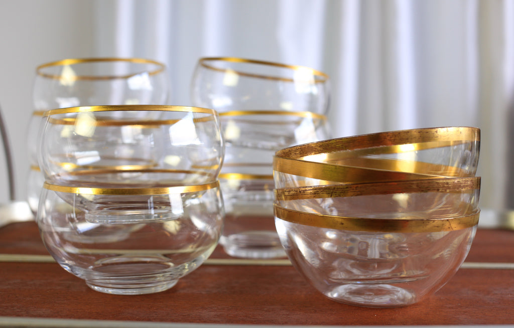 Gold Rim Antique Glass Bowls