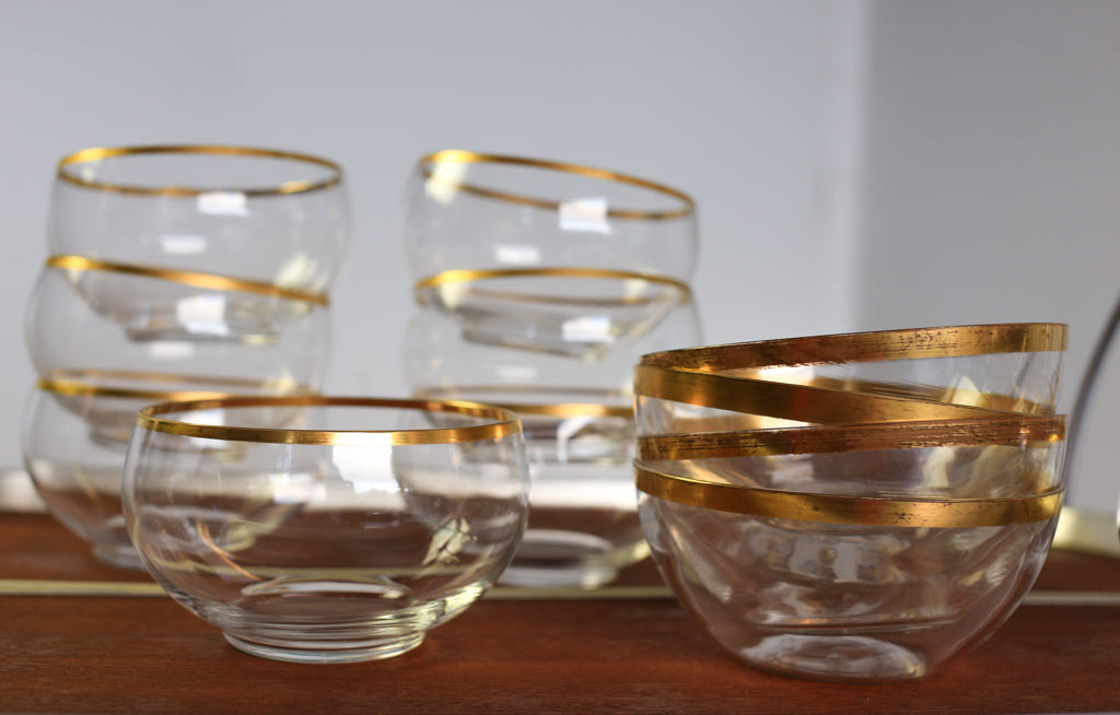 Gold Rim Antique Glass Bowls