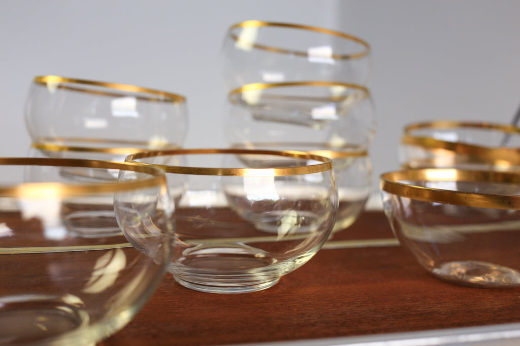 Gold Rim Antique Glass Bowls