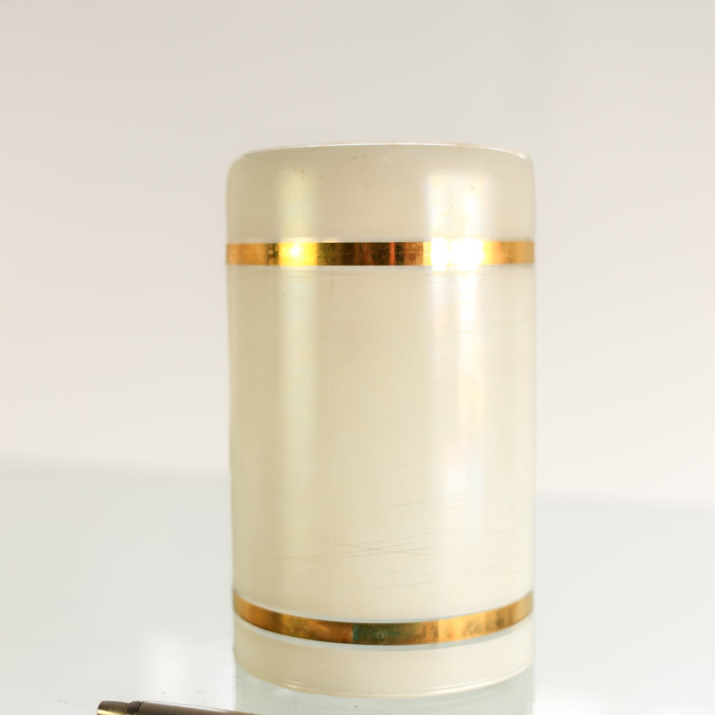 #3 Cylindrical glass shade with gold trim