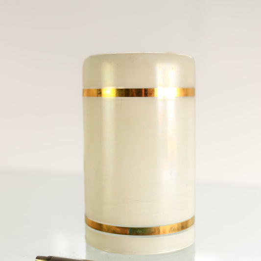 #3 Cylindrical glass shade with gold trim