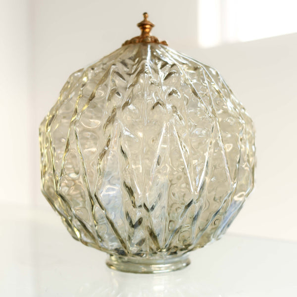#12 Large diamond cut and bubble glass light globe