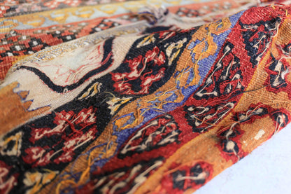 Large Hand Knotted Antique Kilim