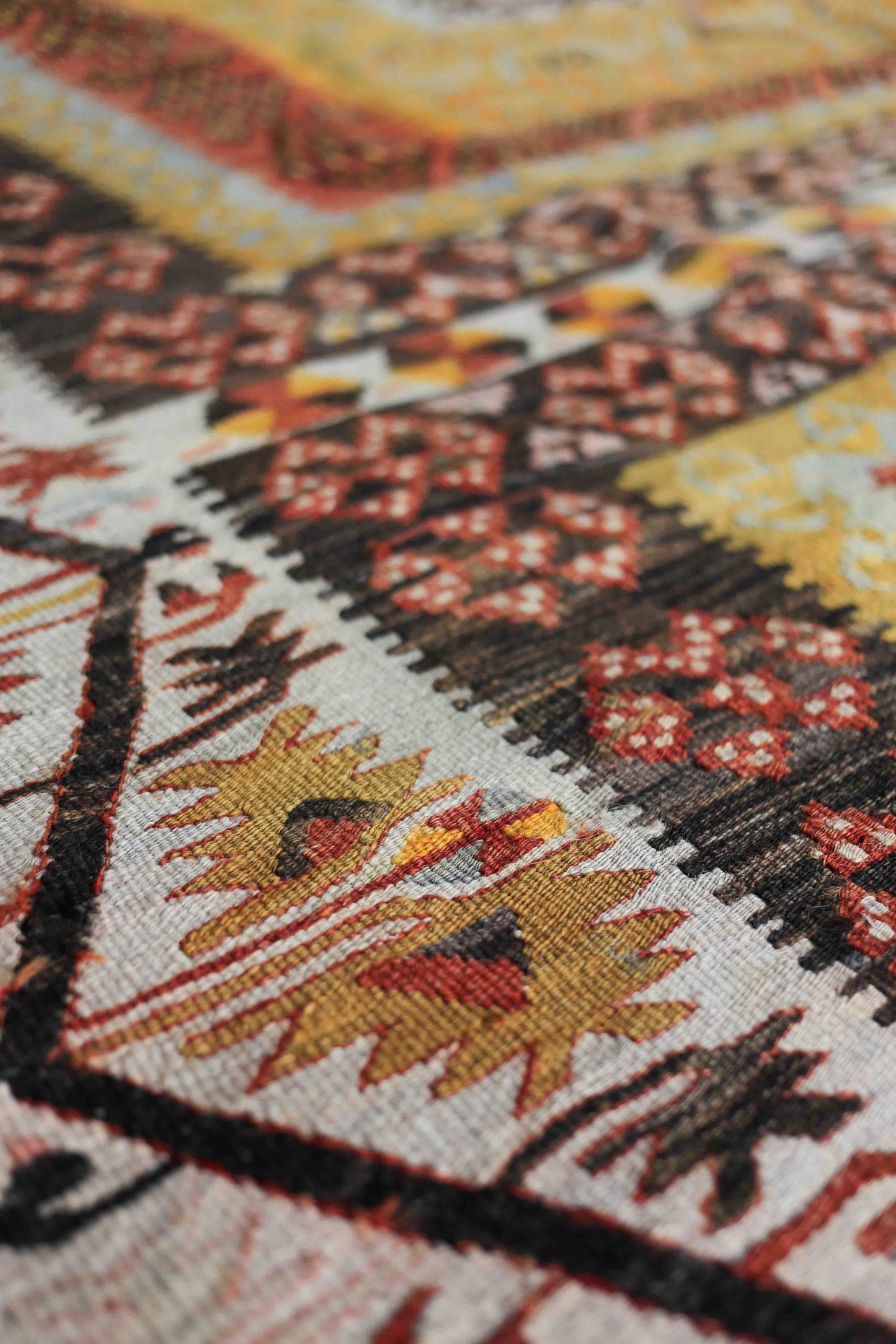 Large Hand Knotted Antique Kilim