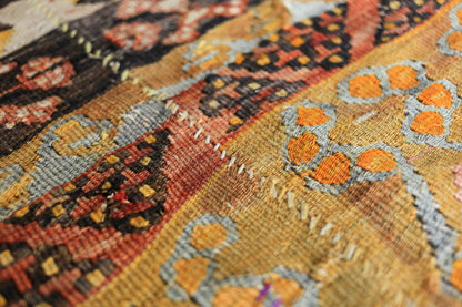 Large Hand Knotted Antique Kilim
