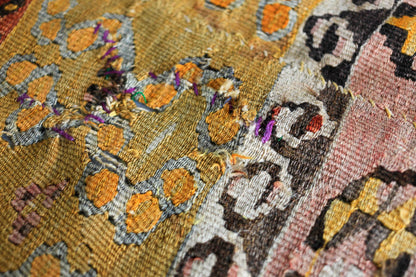 Large Hand Knotted Antique Kilim